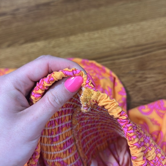 Anthropologie Abel The Label Maya Patterned Maxi Skirt Pink Orange Tropical L - Picture 12 of 12